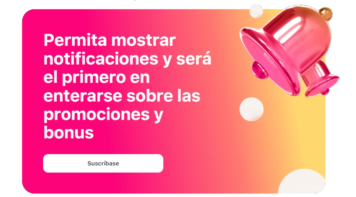 Notificaciones push de 1Win